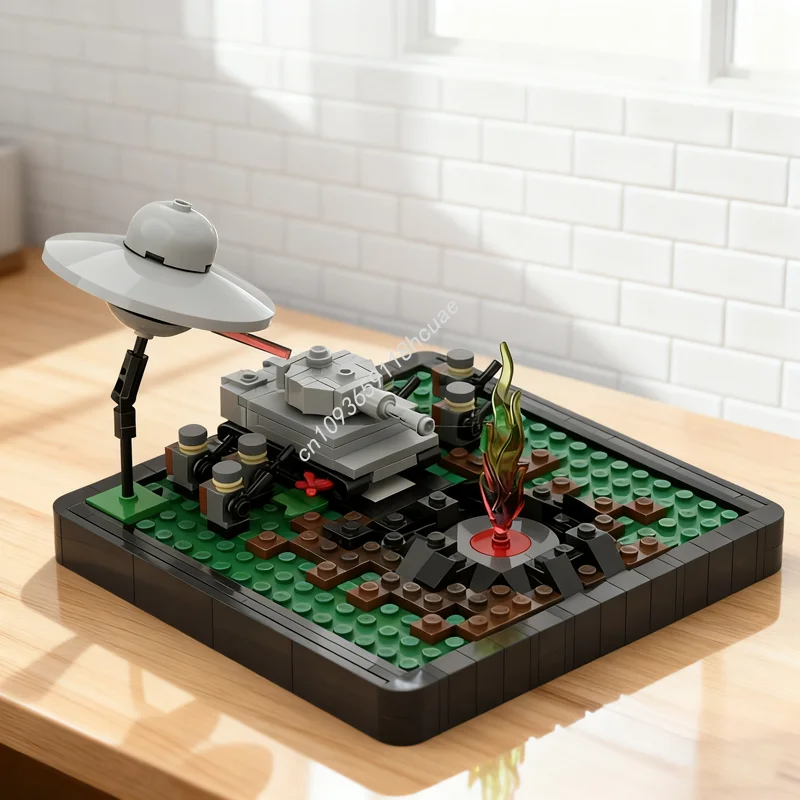 

281 деталь MOC Диорама Haunebu II Dostra: Микромасштабная модель, конструктор, игрушка, рождественский подарок, набор для сборки своими руками, идея для детей