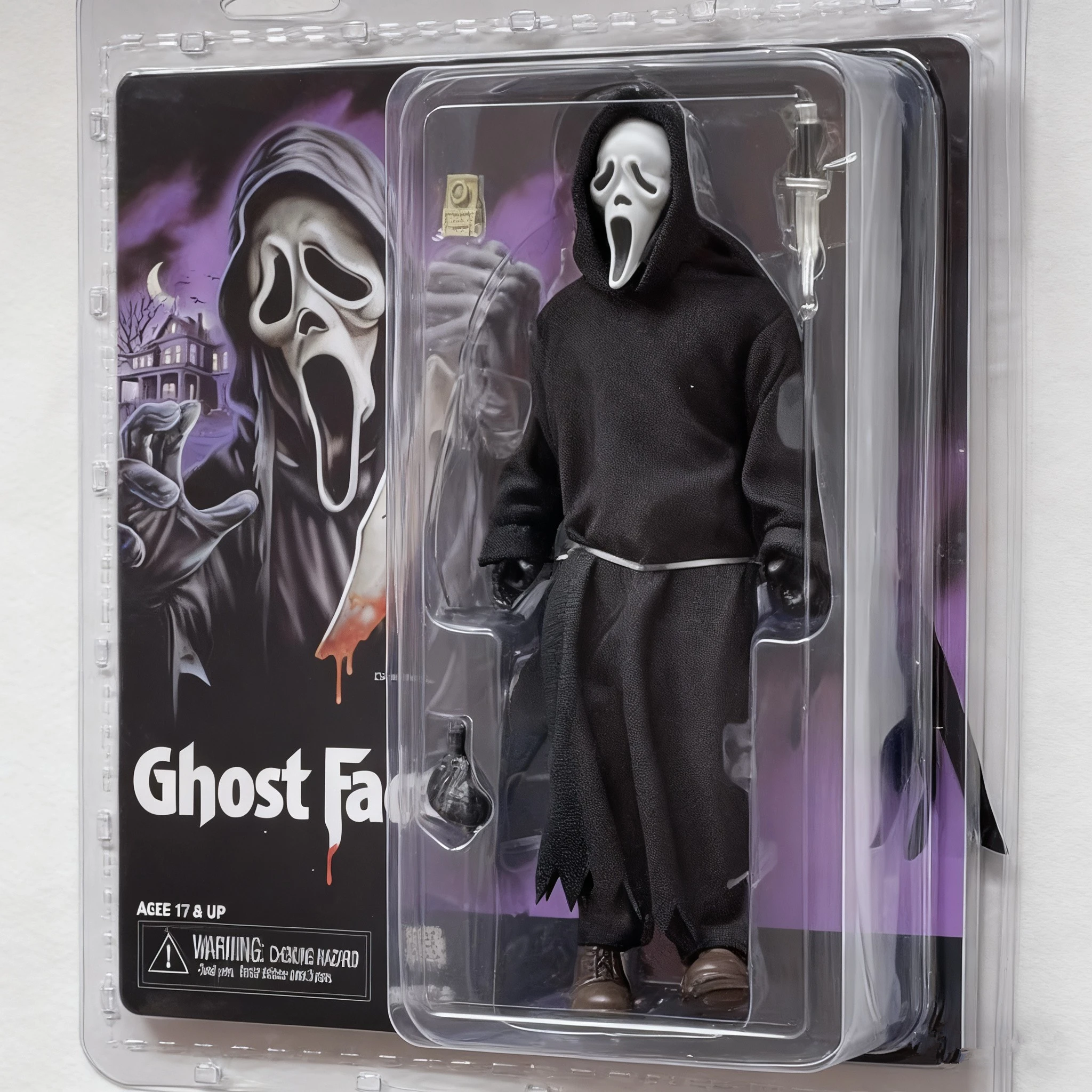 NECA Reel Toys Scream - Ghost Face Retro Cloth 8-calowa figurka akcji w rzadkim stylu. Oryginalna wersja, nie jest to replika.