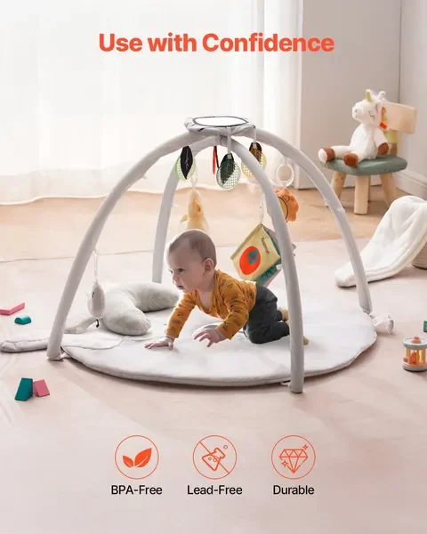 سجادة رياضية للعب الأطفال مع 5 ألعاب حسية مقاس 39.1 × 32.7 بوصة