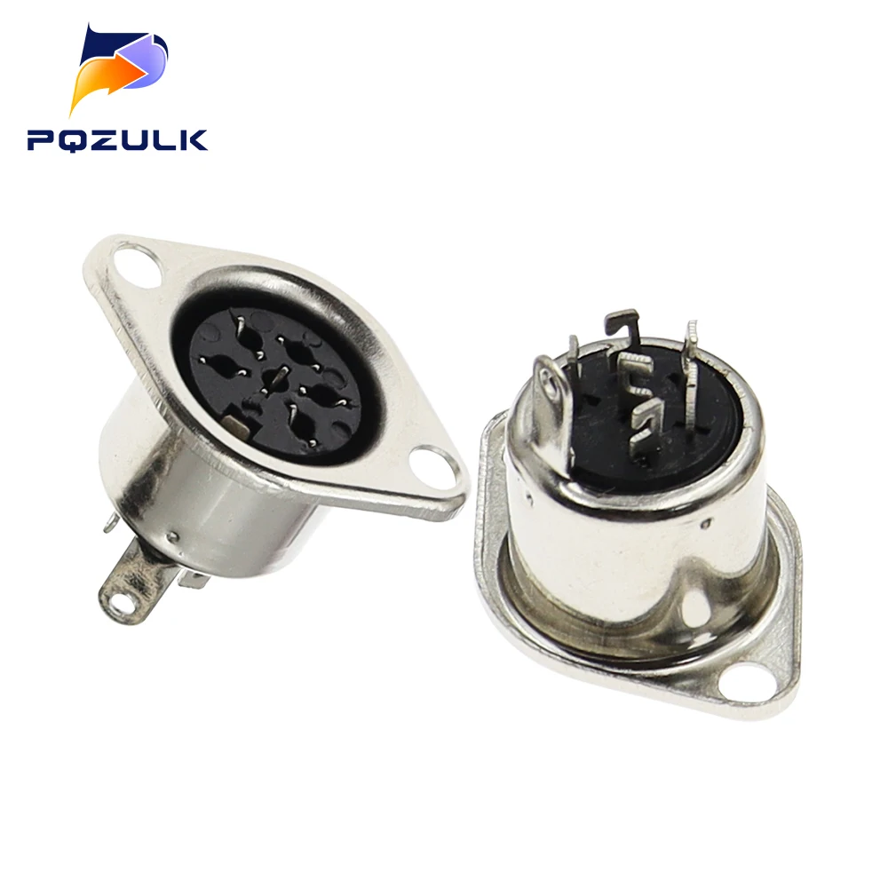 10PCS 3/4/5/6/7/8PIN Panel Mount Female Jack DIN Adapter MIDI Cable Connector