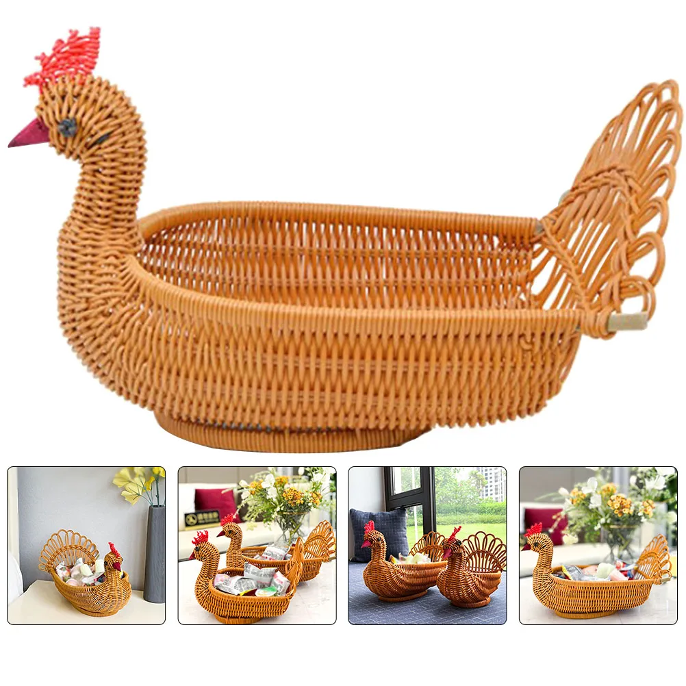 

Desktop Woven Storage Multifunctional Fruit Container Decorative Dessert Basket Household Kitchen Food Organizer Large Capacity
