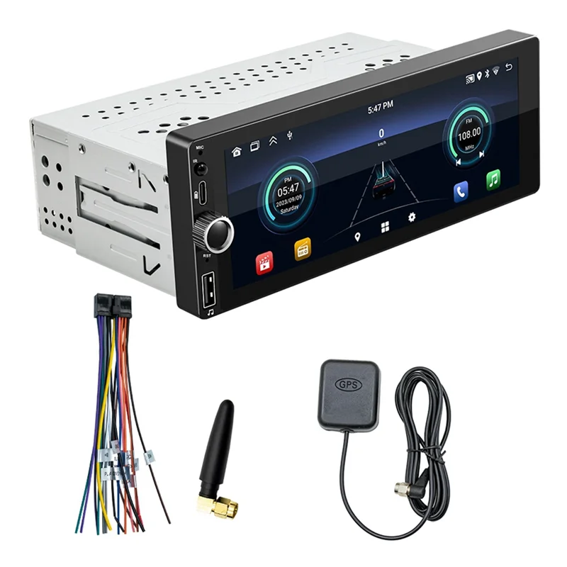 مشغل ABUS-2+32G MP5 مع شاشة 6.86 بوصة وملاحة وبلوتوث - مثالي لسيارة Carplay اللاسلكية وAndroid Auto