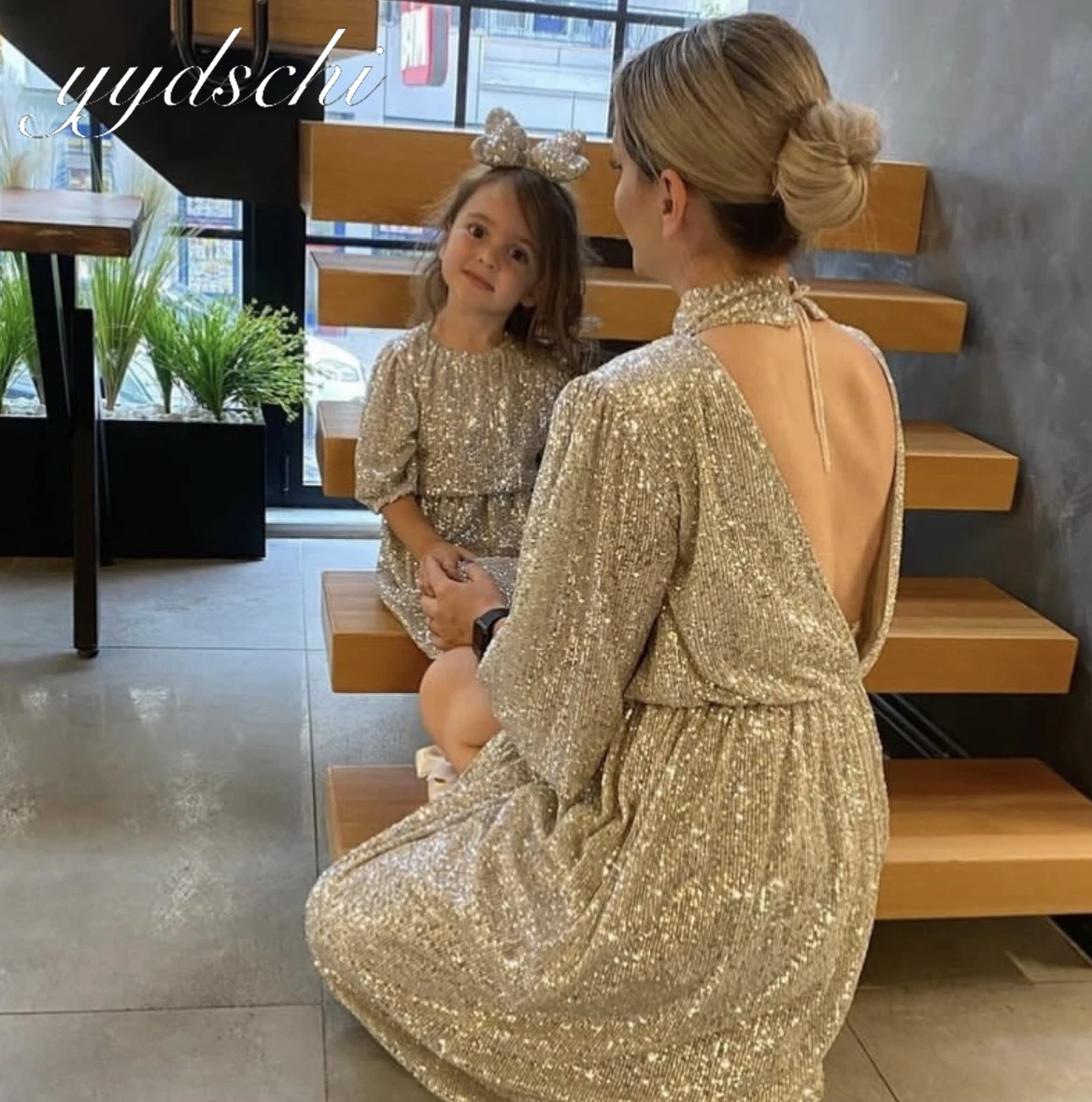 

Индивидуальные винтажные платья в стиле бохо 2026 для мамы и дочки, с блестящими пайетками, для дня рождения, А-силуэт, платье для девочки-цветочницы, для торжественных мероприятий