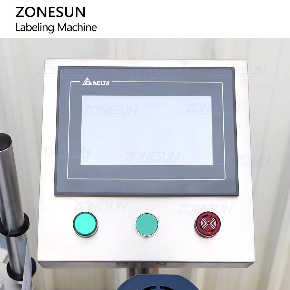 ZONESUN ZS-TB200 High Speed Full Automatic Adhesive Round Bottle Jar Can Labeling Machine for Wine Vitamin Packaging