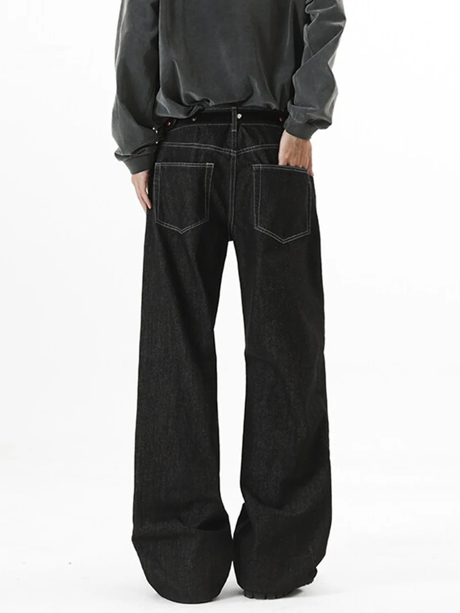 

Мужские джинсы из денима оригинального цвета, прямого кроя, с легким клешем, свободные, в американском ретро-стиле, осенне-зимние, длинные брюки