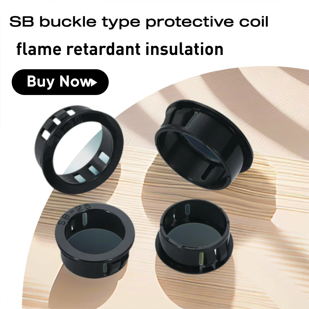 10Pcs Button Type SB Series ID8-30mm Circular Corrosion-Resistant And Flame-Retardant Wire And Cable Insulation Protective Coil