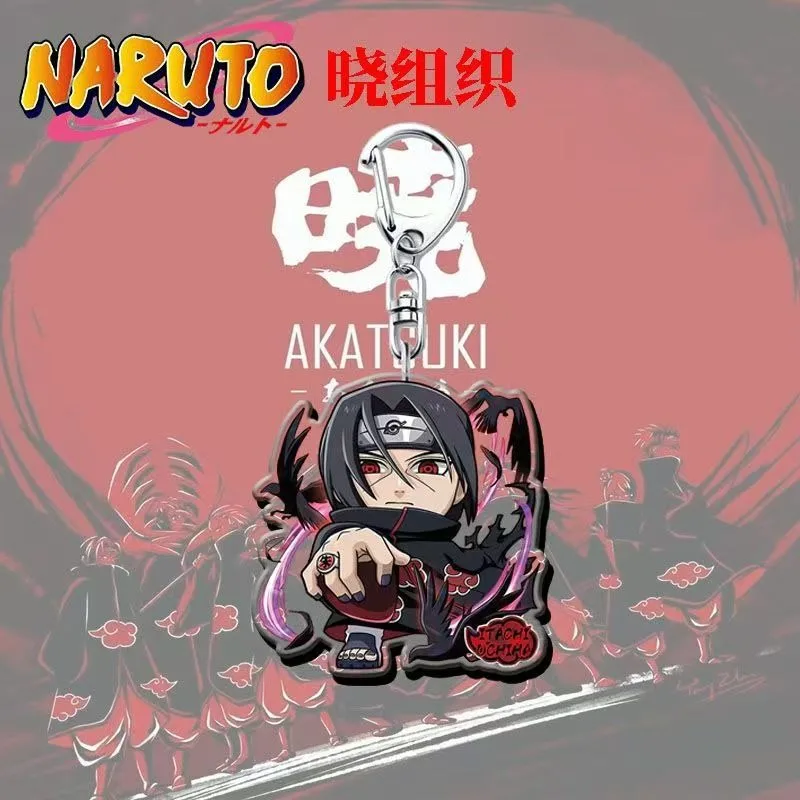 Naruto Akatsuki Anime Peripheral Acrylic Keychain Cute Character Pendant Schoolbag Decoration Key Ring Holiday Gift for Friends view 5