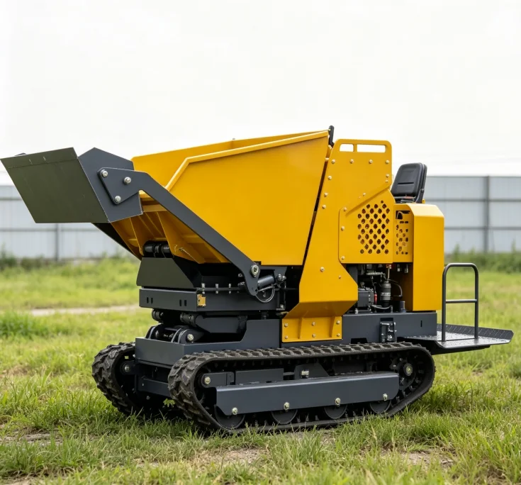 Full Hydraulic Rural  Mini Tracked Crawler Dumper Hydraulic Self Dumping Rubber Track Cart For Field Daily Transportation