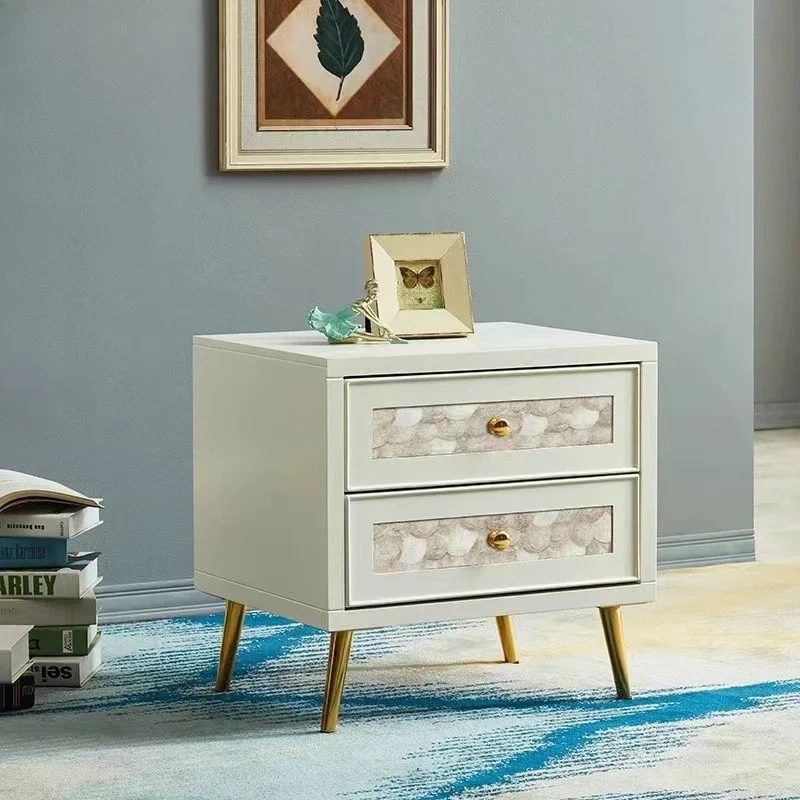 American light luxury bedside table Bedroom shell Bedside locker Modern simple living room Small apartment White small side