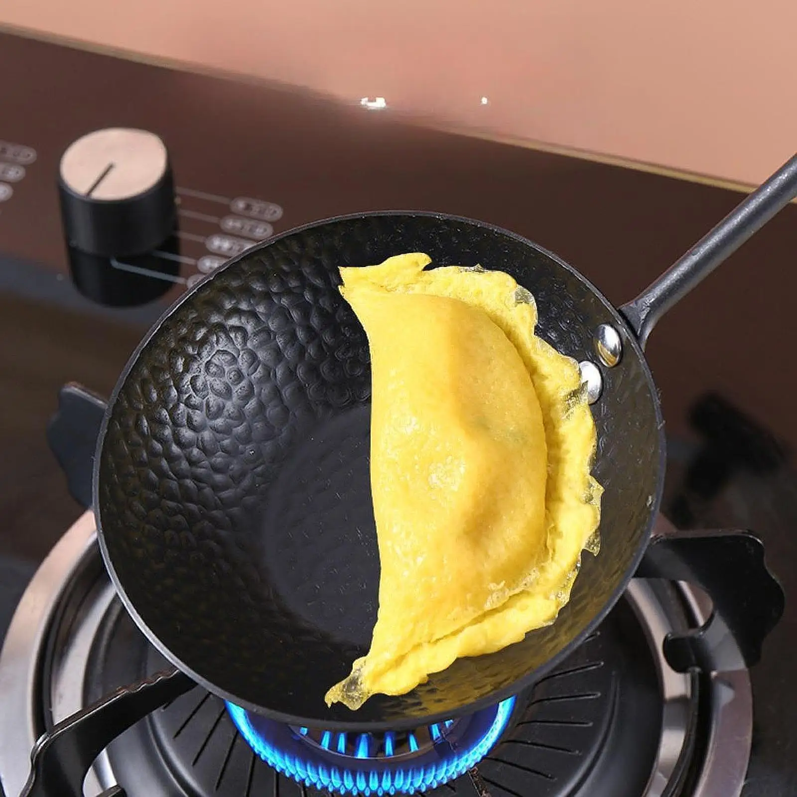 Mini Frying Pan Pancake Pot Round Anti Scald Wood Handle Mini Cooking Pot Omelette Pan for Induction Cooker Camping Kitchen