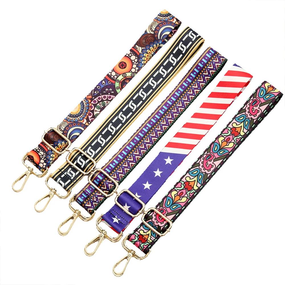 2024 Fashion Colorful Bag Strap Belt Flower Replacement Wide Straps for Crossbody Bag Accessories Ptgirl Nylon Shoulder Strap