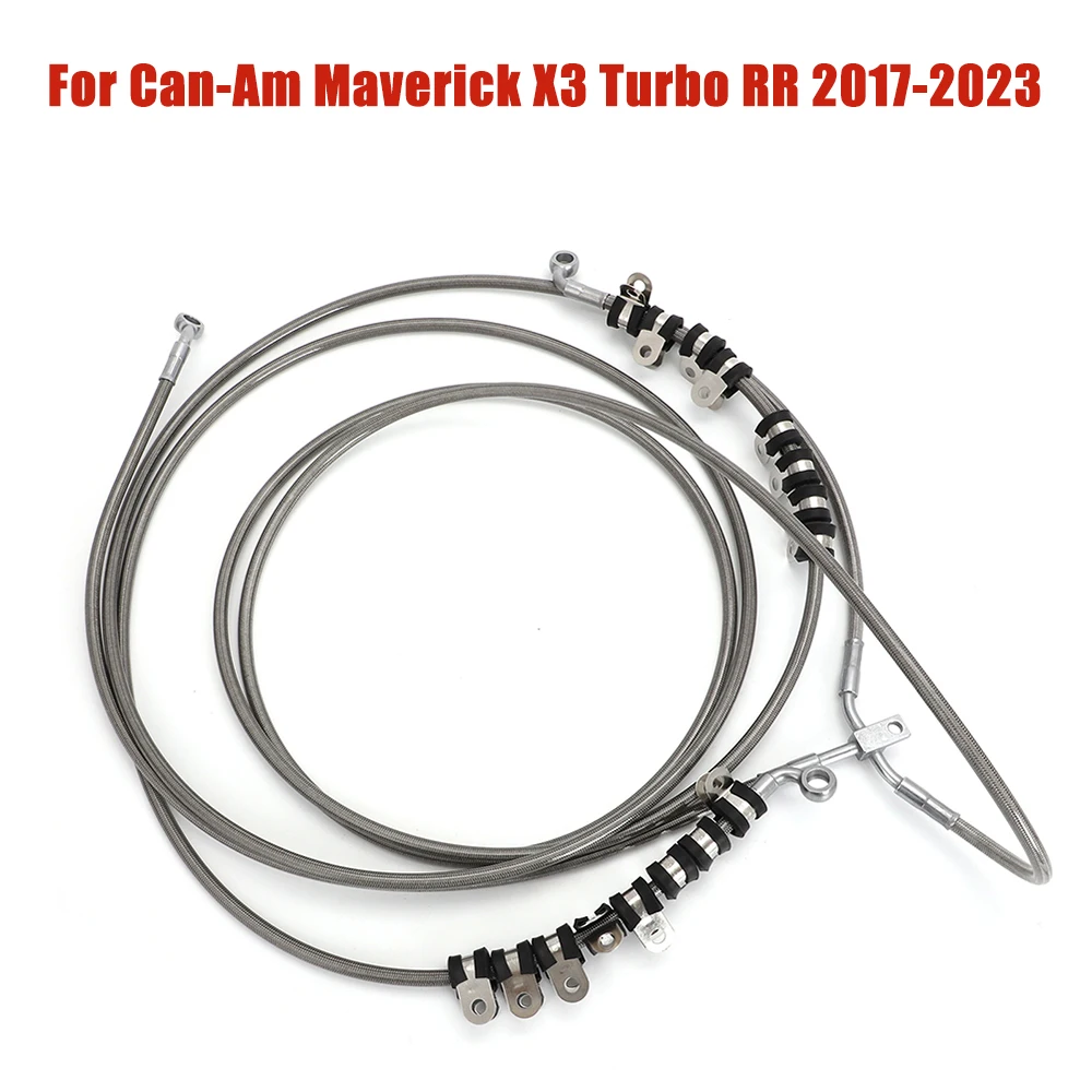 

72 inches Rear Braided Brake Hose Line Assembly For Can-Am Maverick X3 Turbo RR 2017-2023 705601496 Turbo RR XDS XRS 2021