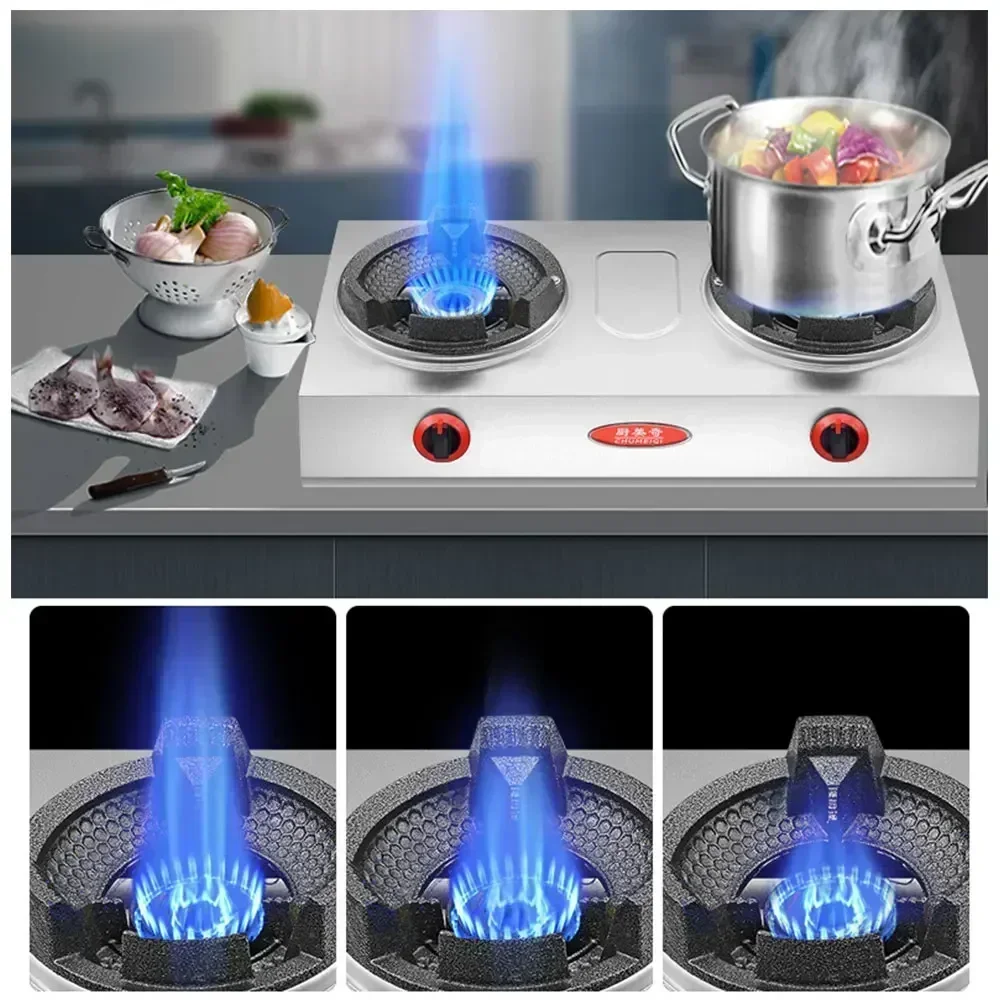 Fire Stove Commercial Gas Stove Single Stove Home Liquefied Gas Medium High -pressure High Fire Double Stain Stainless