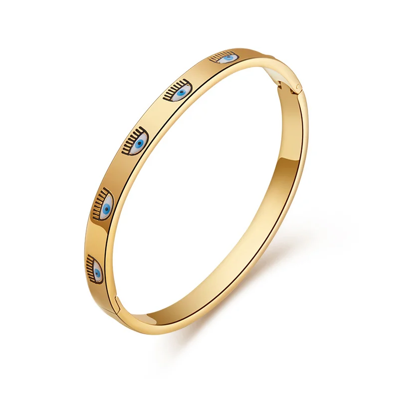 PAPERPLUS | Women Evil Eye Gold Bracelet. Stainless Steel.Turkish Charm Accessories. New