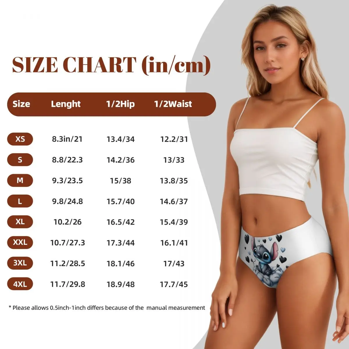 Custom Womens SLilo And Stitch Cartoon Panties Underwear Female Breathable Anime Briefs Underpants