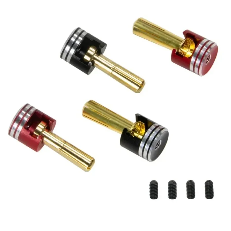 4mm/5mm Metal Heatsink Bullet Plugs - Welding-Free LowPro Connectors for RC Cars - High Temp Resistance & Secure Fit