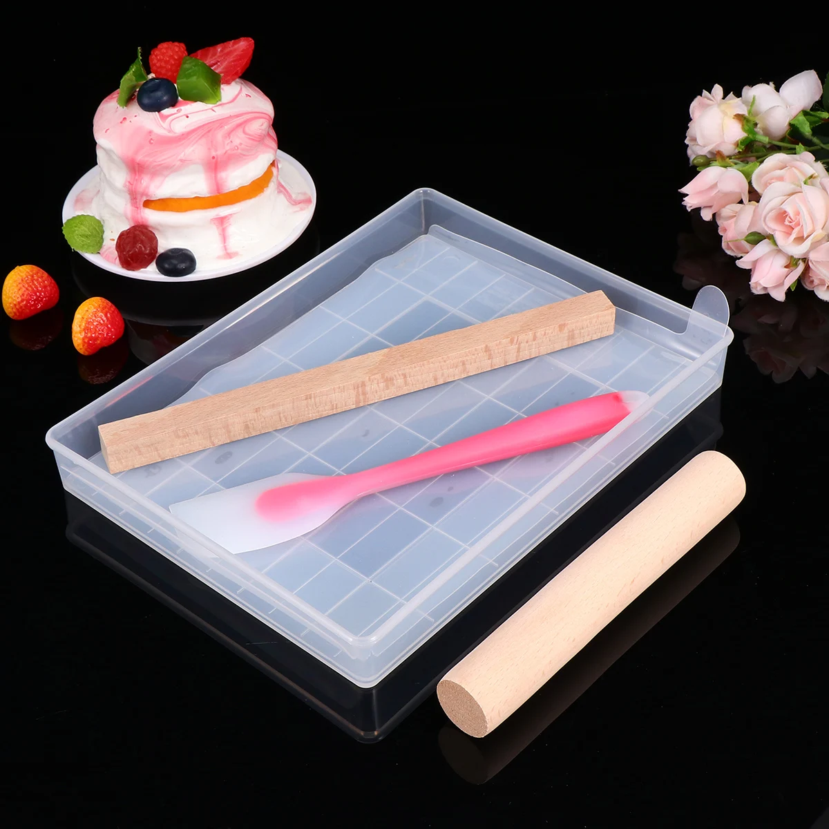 

5 Pcs Non Stick Baking Mold Set Tools Wooden Small Non-stick Silicone Donut Molds