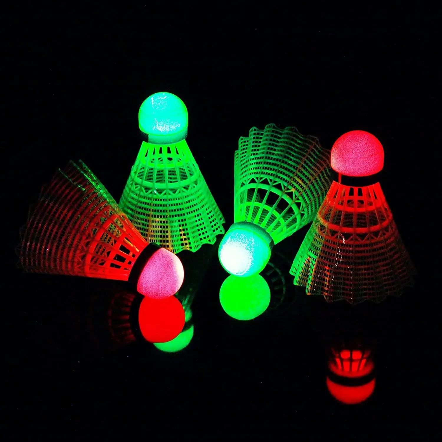 

Glow in the Dark Badminton Shuttlecocks, 4pcs Set for Night Play - High Visibility Birdies