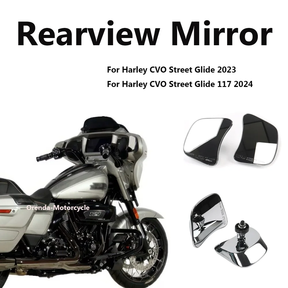 

For Harley CVO Street Glide 117 2024 NEW Motorcycle Accessories Rear View Side Mirrors Motorcycle Rearview Mirror Chrome Black