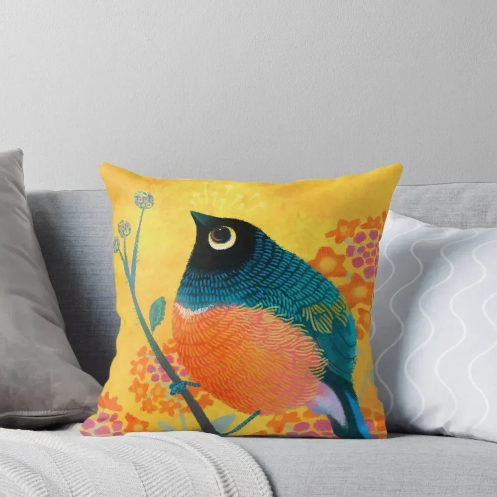 Superb Starling Throw Pillow Embroidered Cushion Cover Rectangular Cushion Cover pillow