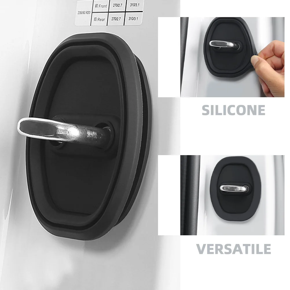 8pcs Car Door Lock Latch Shock Absorbing Silicone Pad Protector Black White 4pcs Each Universal Vehicle Doors Guard Stopper