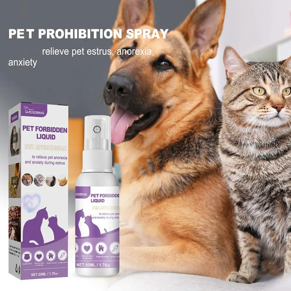 Spray calmante para mascotas, suministros para perros, prevención de aullidos, reducción de la ansiedad, prevención de calmante para mascotas, calma el Estrus, estado de ánimo, U9a7, 50ml
