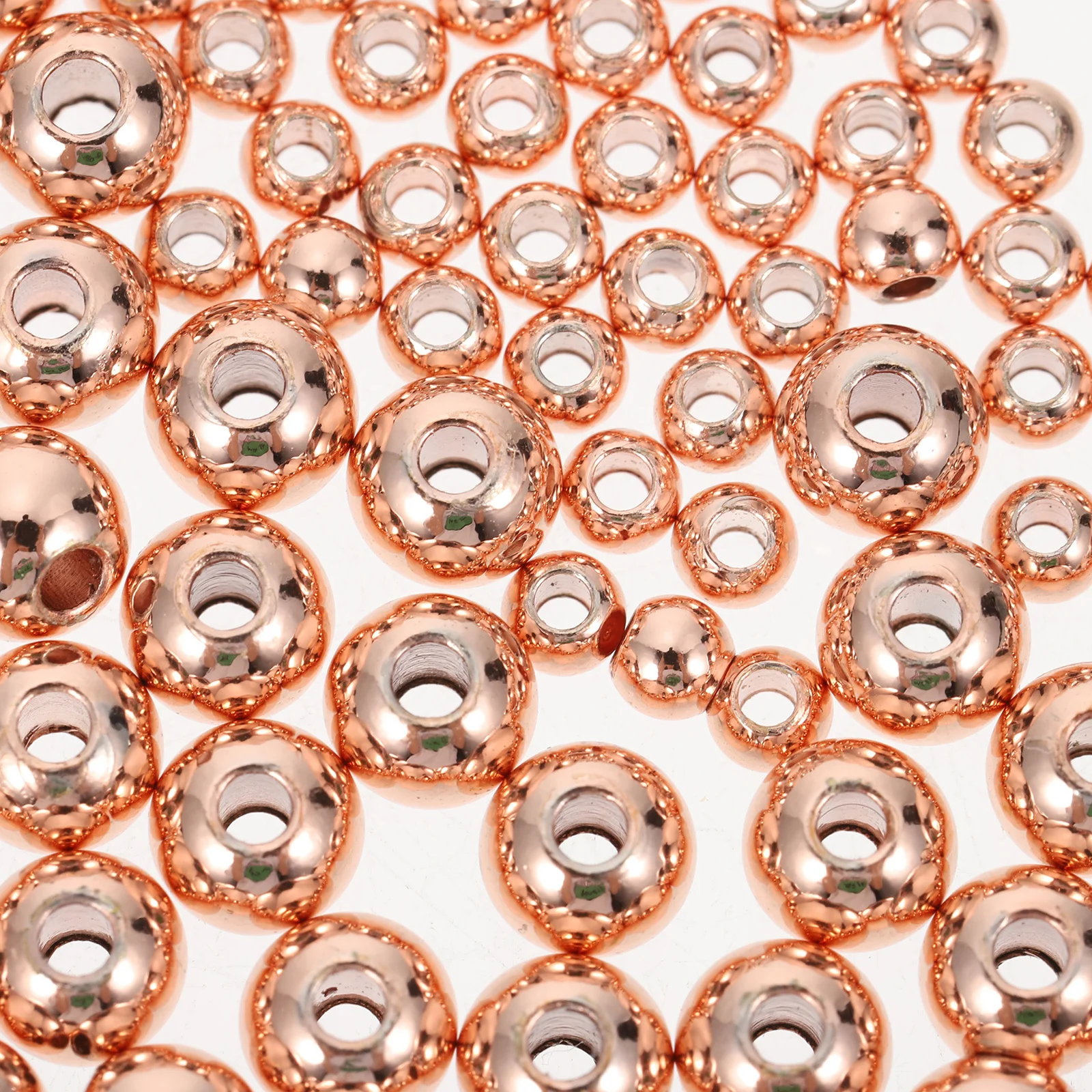 

200Pcs Metal Spacer Beads for Jewelry Making Smooth Round Copper Beads Bulk DIY Craft Supplies for Necklaces Bracelets