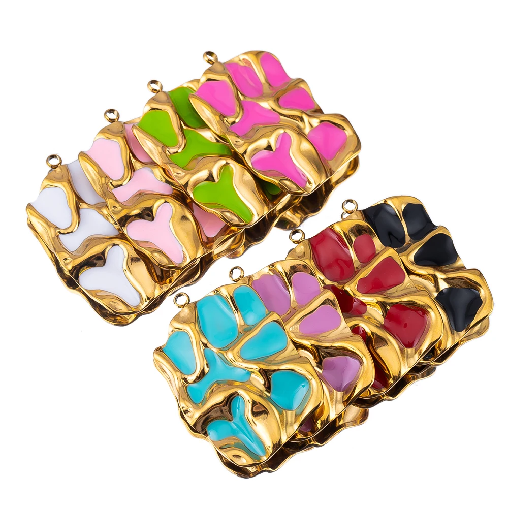 

2/5Pcs Stainless Steel Striped Pendants Irregular Filling Charms For DIY Jewelry necklaces Making Accessory Material Wholesale