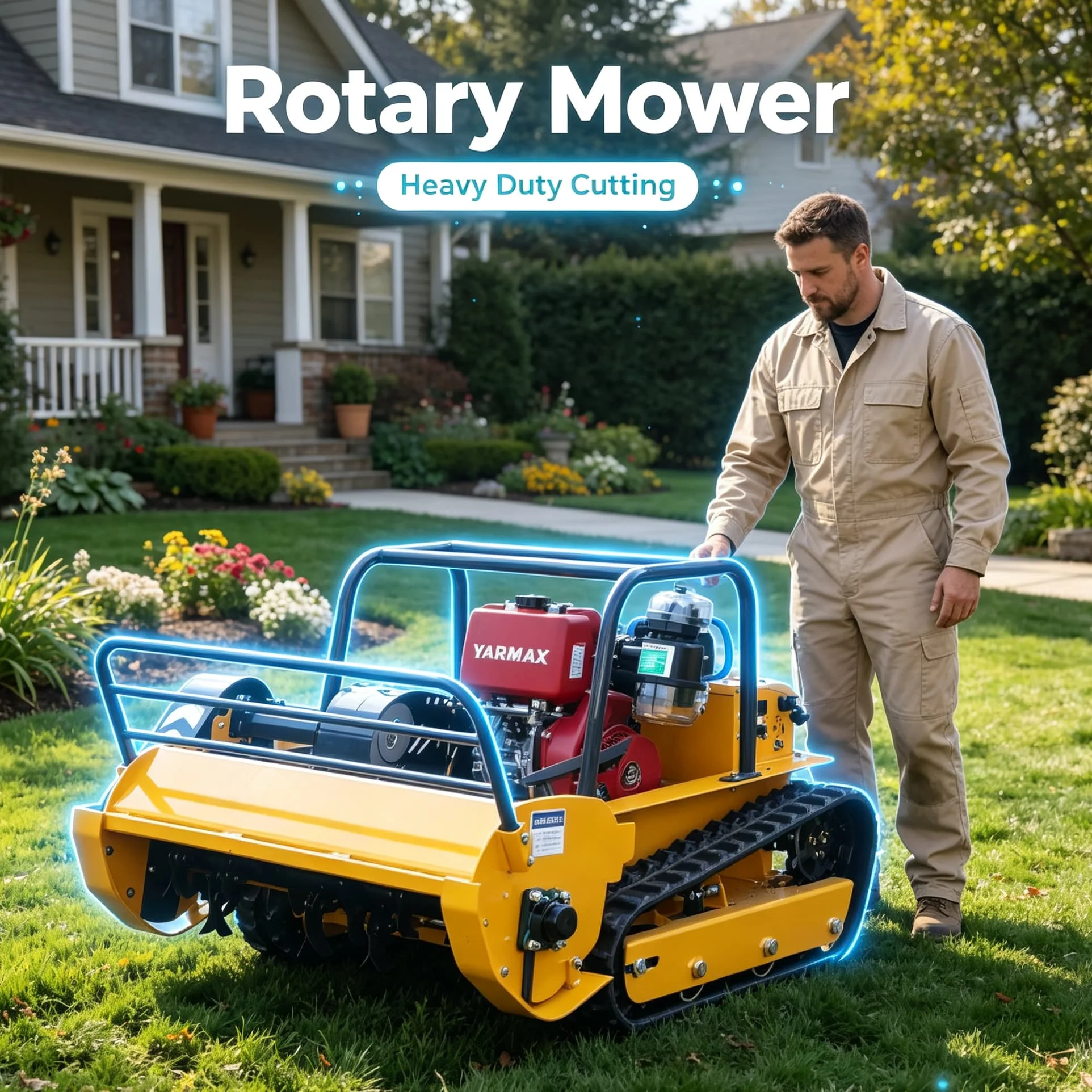 Customized Sloped Farm Orchard rotary mower Remote Controlled Lawn Mower, Fuel-saving And High-efficiency For Long Working Hours