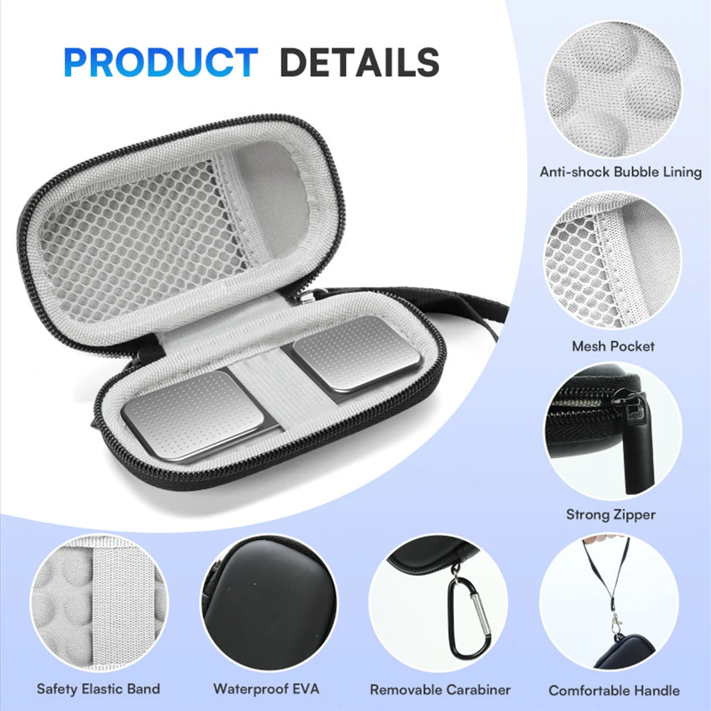 حافظة مراقبة القلب من النايلون حقيبة تخزين محمولة مع جيب شبكي حافظة تخزين واقية لـ AliveCor Kardia/KardiaMobile 6L EKG