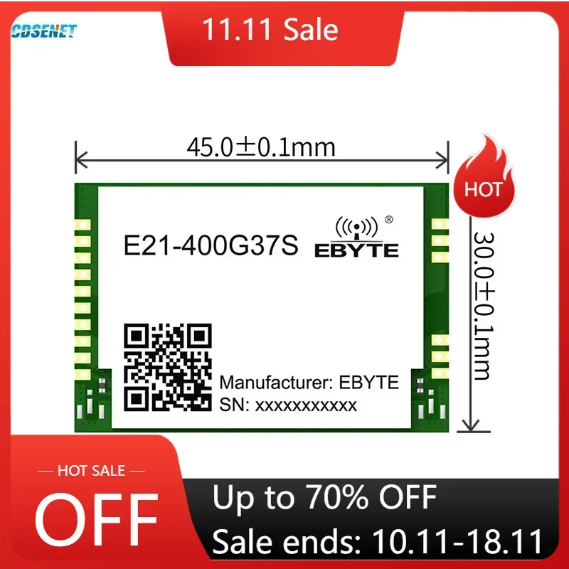 433MHz Power Amplifier RF Amplifier rf Gain Module CDSENET E21-400G37S PA+LNA 37dBm 20KM Antenna Interface Stamp hole