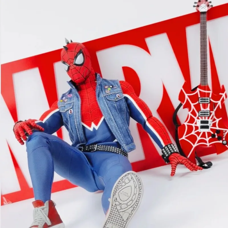 

Stock Original Hottoys Marvel Spider-man Spider-punk Htvgm32 Ps4 Suit 1/6 Anime Figur Action Figures Model Collections Toys Gift