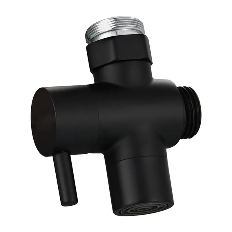 AS94-Faucet Diverter Valve In Brass For Kitchen Sink With Aerator, Connector M22 To M24 Connection, Splitter Hose Adapter Black