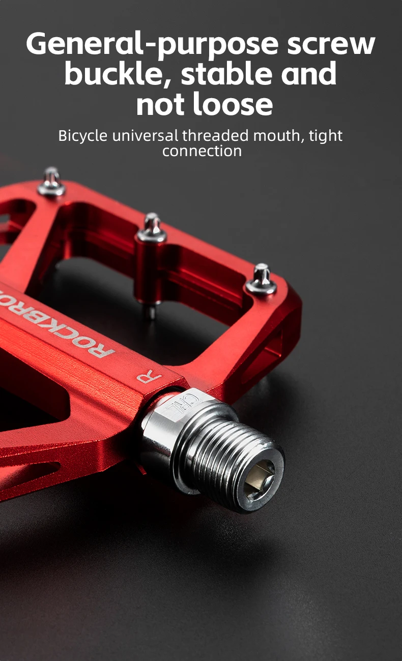 ROCKBROS Fahrradpedale, sparen Kraft, Aluminiumlegierung, rutschfest, MTB, Rennrad, Mountainbike, reflektierend, mit Kugellager, Fahrradzubehör – Detail 7