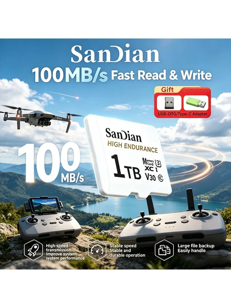 2026 Professionelle Speicherkarte mit hoher Ausdauer Micro TF SD-Karte V30 U3 C10 128GB-2TB für Dashcam oder Heimüberwachung