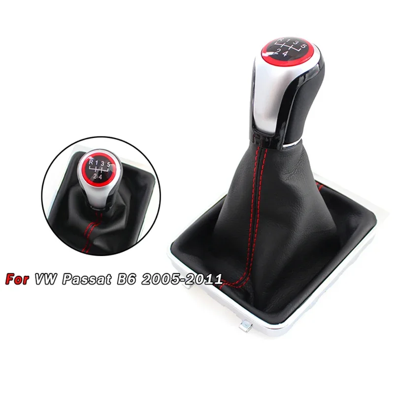 

5/6 Speed Manual Modified Integrated Gear Shift Knob &Dust Boot for VW Passat B6 2005-2011 -Transmission Lever Durable Accessory