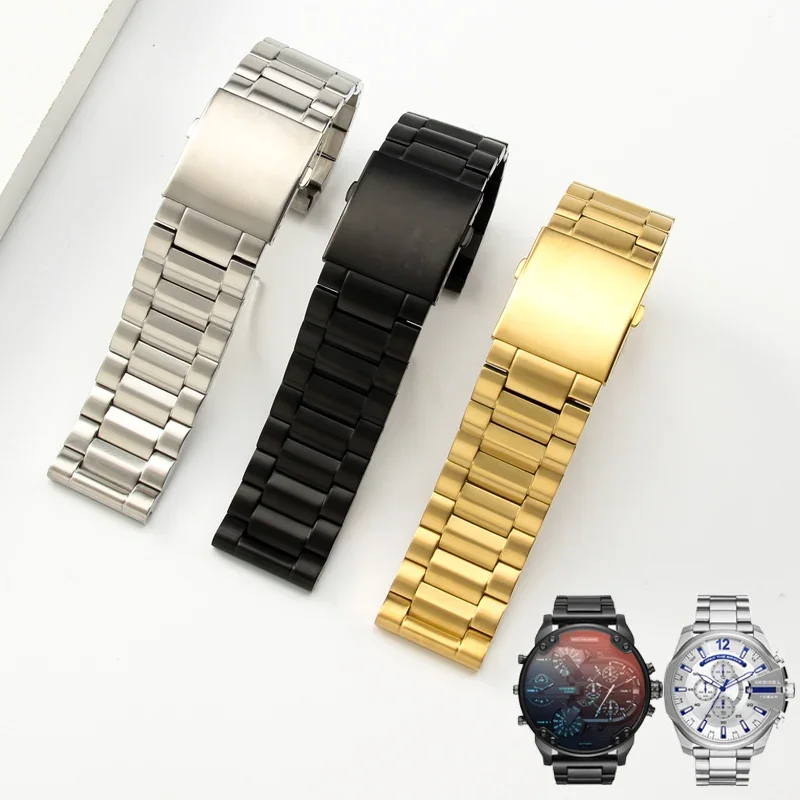 For Diesel Dz4316 7395 7305 Men's Steel Belt High Quality Solid Steel Watch Strap Accessories 22 24 26 28mm Watchband