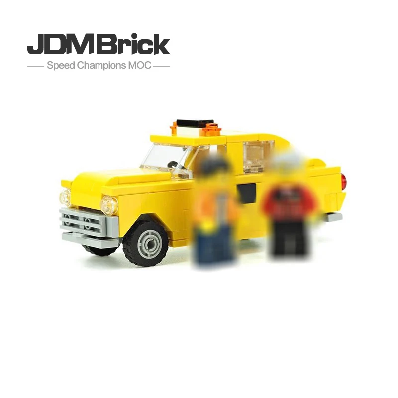 MOC-14997 Creative puzzle assembly DIY small particle building block toy creative series urban taxi children's car model set