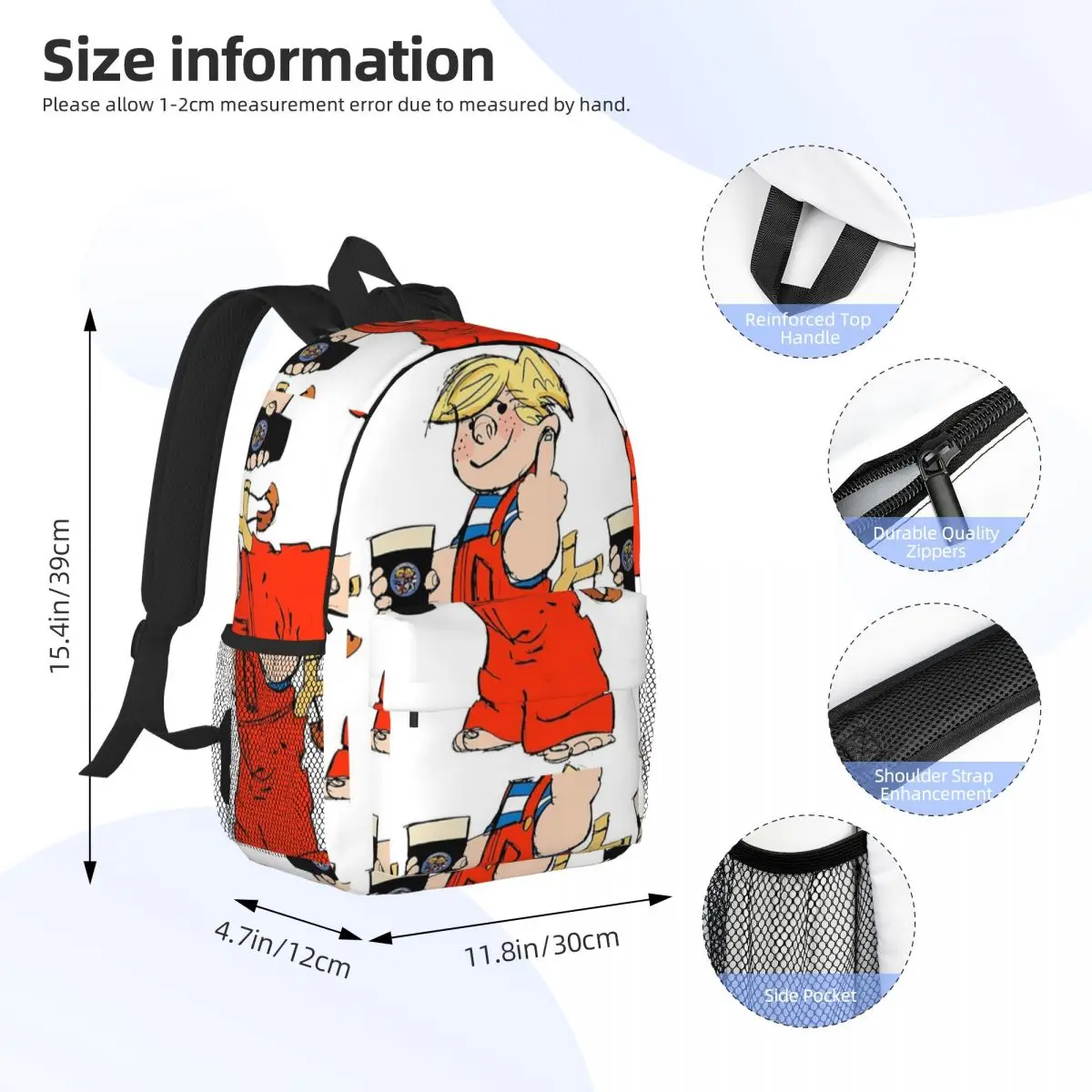 Dennis The Menace Backpacks Teenager Bookbag Casual Children School Bags Travel Rucksack Shoulder Bag Large Capacity