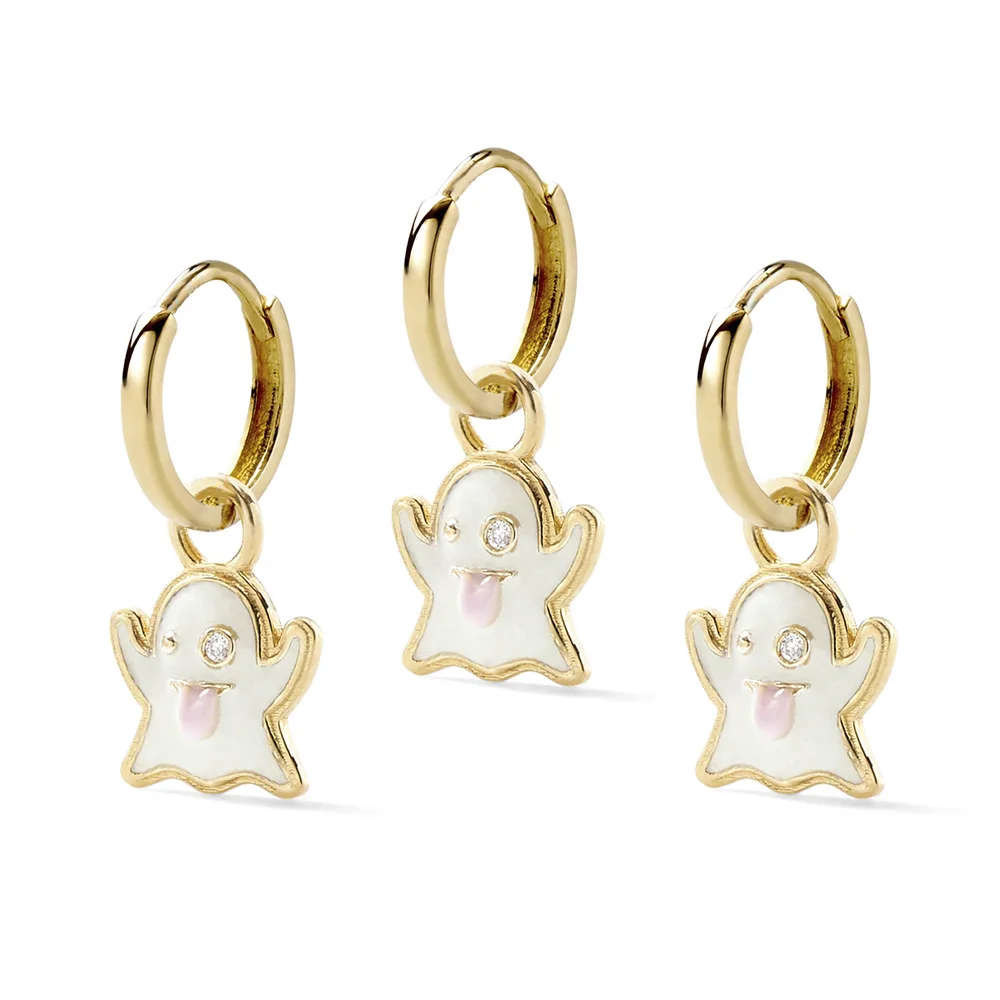 

3Pcs/Set 2022 Drop Oil Mini Drop Earrings Women Ghost Pendant Earrings Simple Minimalist Hanging Earring Jewelry Gifts