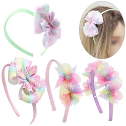 ncmama Fashion Butterfly Hairbands For Women Girls Handmade Mesh Hair Bows Headband Hair Hoop Children Headwear Hair Accessories