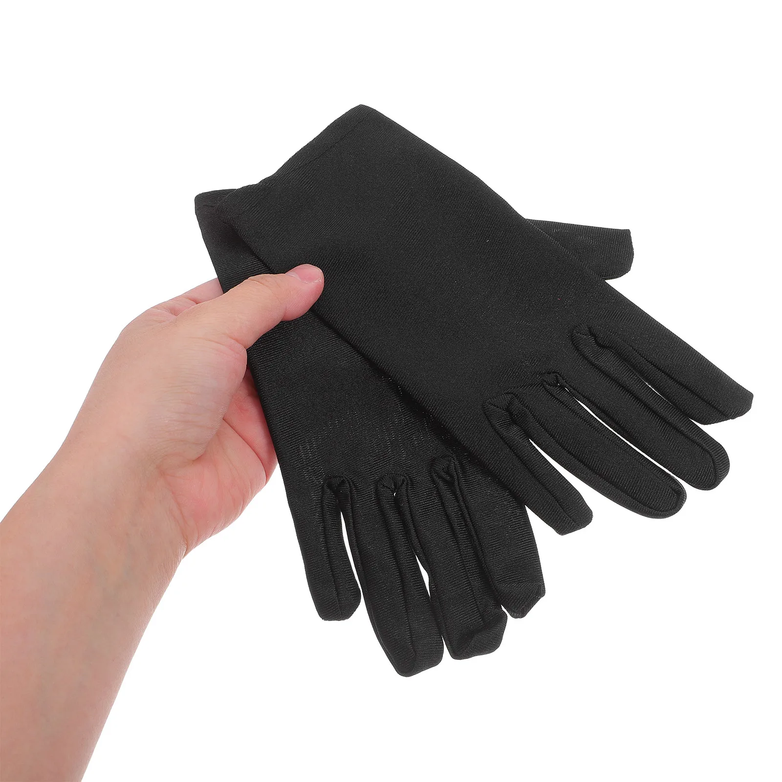 

3Pairs Elastic Stretchy Gloves Jewelry Inspection Gloves White Black Red Premium Spandex for Etiquette Photography Art Handling
