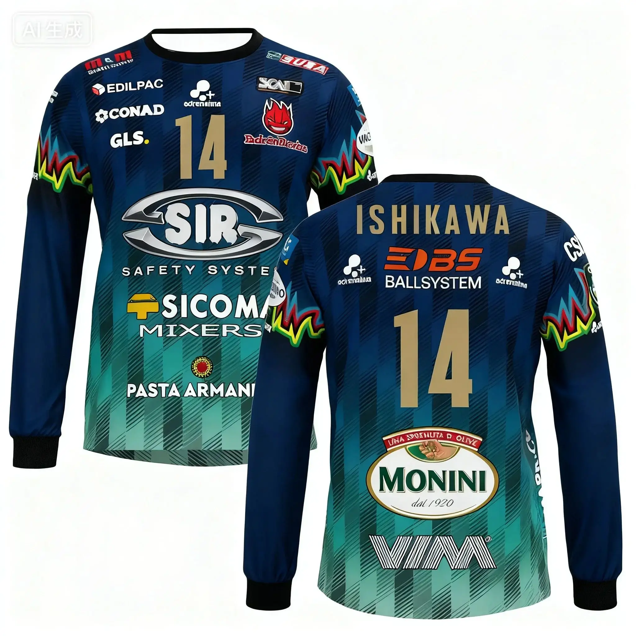 

Мужская и женская одежда No. 14 предметов спортивной одежды для волейбола. Перуджа. Длинные рукава. Одежда для соревнований. Пляжная одежда. Спортивная одежда для чемпионатов.