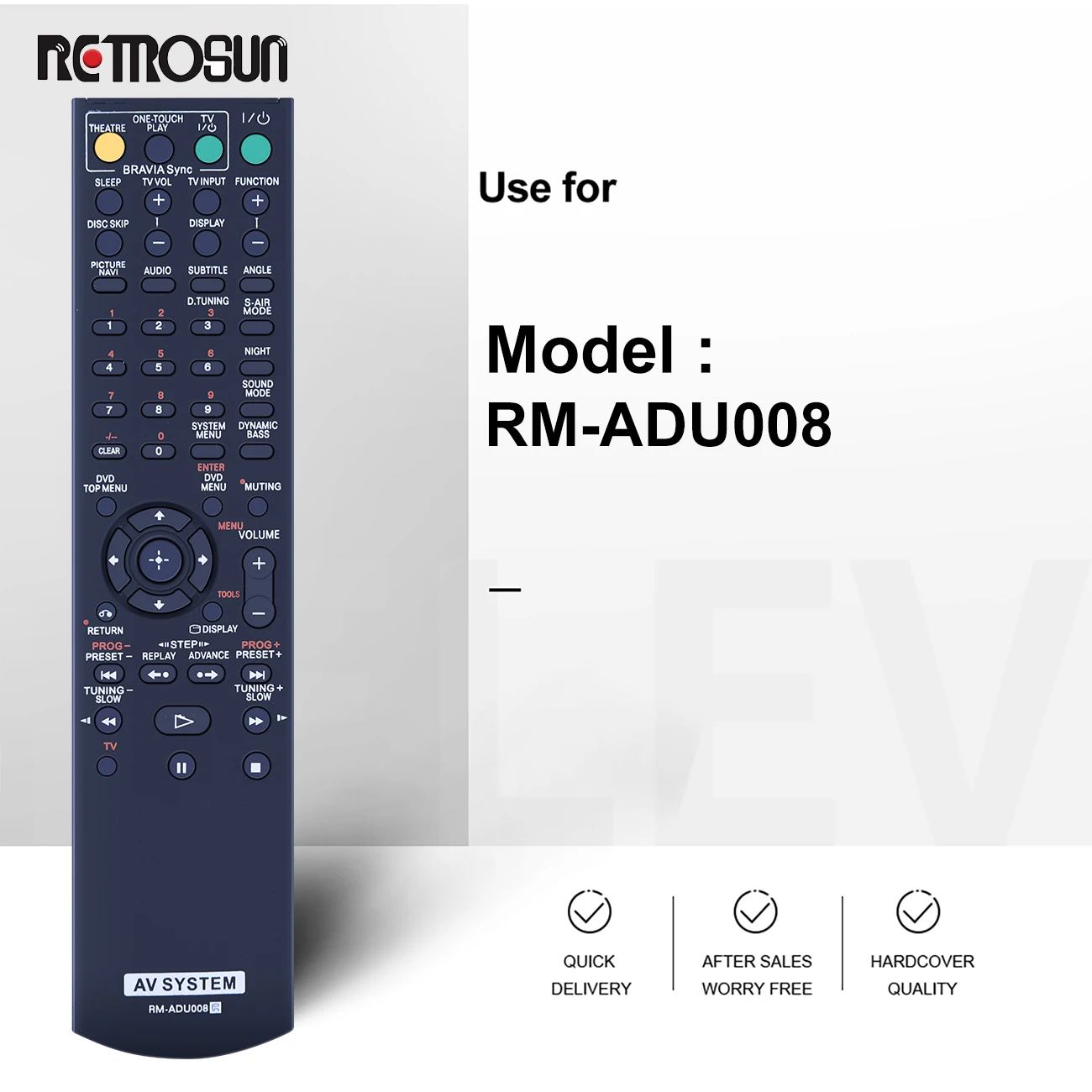 New RM-ADU008 Remote Control for Sony AV Home Theatre System For DAV DZ260