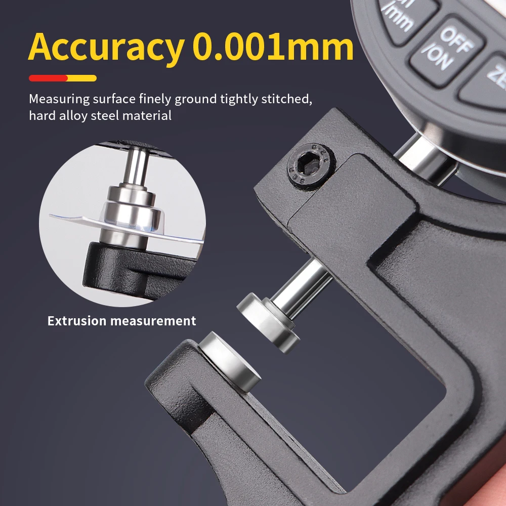 Digital Micrometer Thickness Gauge Width Measuring Tool Electronic Thickness Meter Measure Thickness Of Paper Cloth Metal 0.01mm