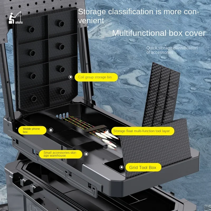 Campers ultra light fishing box with wheel multi-functional set 2023 new platform fishing box can sit fishing gear equipment