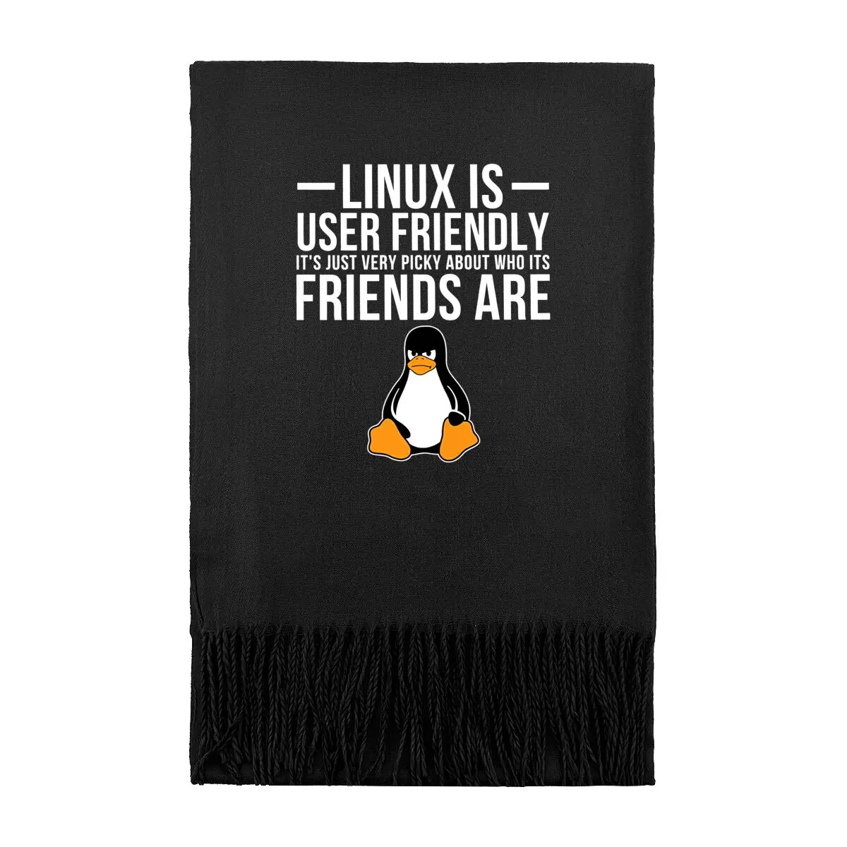 Linux Penguin Tech Open - Fonte Humor Design Estudantes Masculinos e Femininos Outono E Inverno Cachecol Elegante