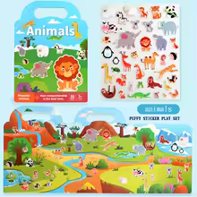 Livre d'autocollants repositionnables : Univers animalier