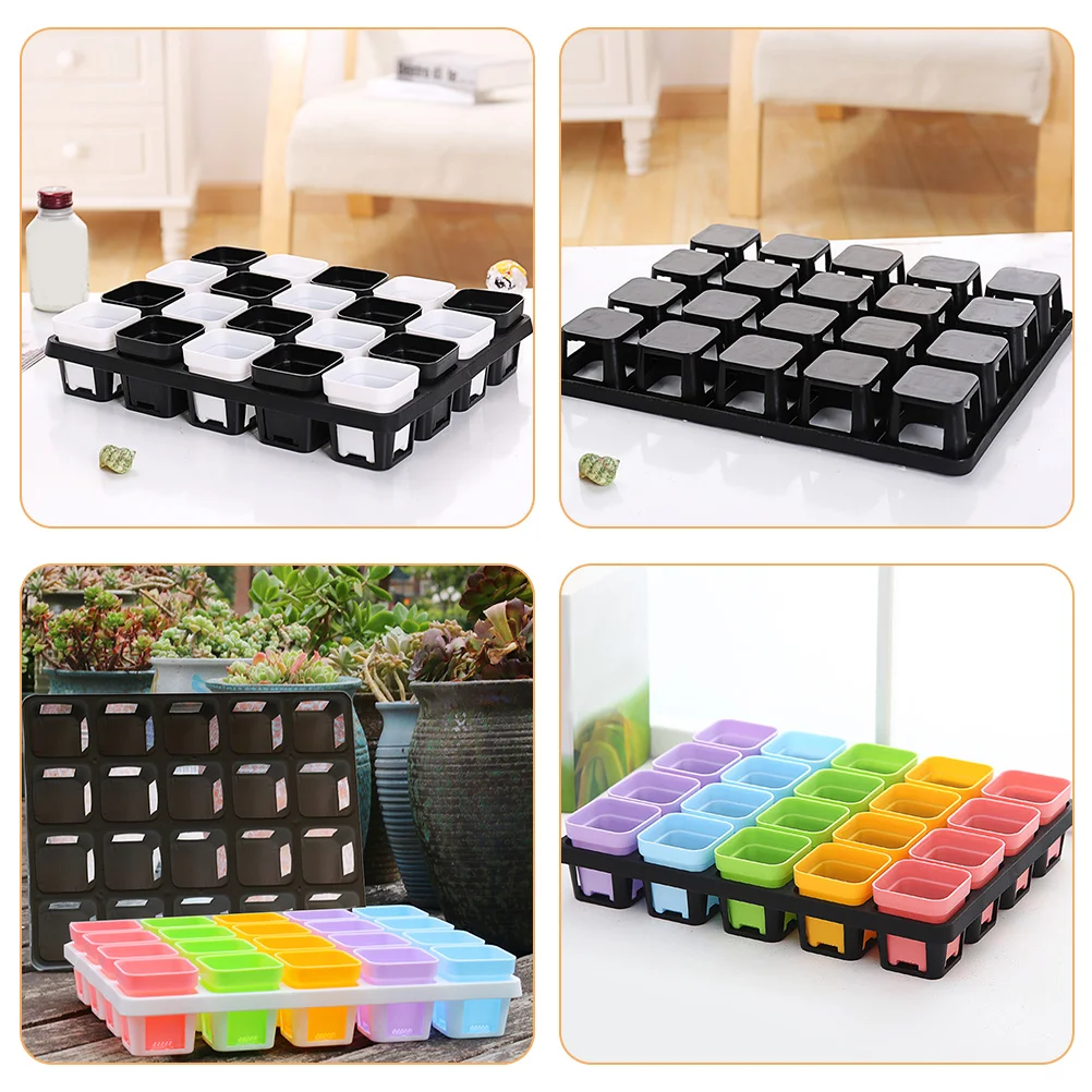 

2Pcs Plastic Flower Pot Stand Durable Waterproof Stackable Nursery Pot Bracket for Succulent Vegetables Tomato Beans