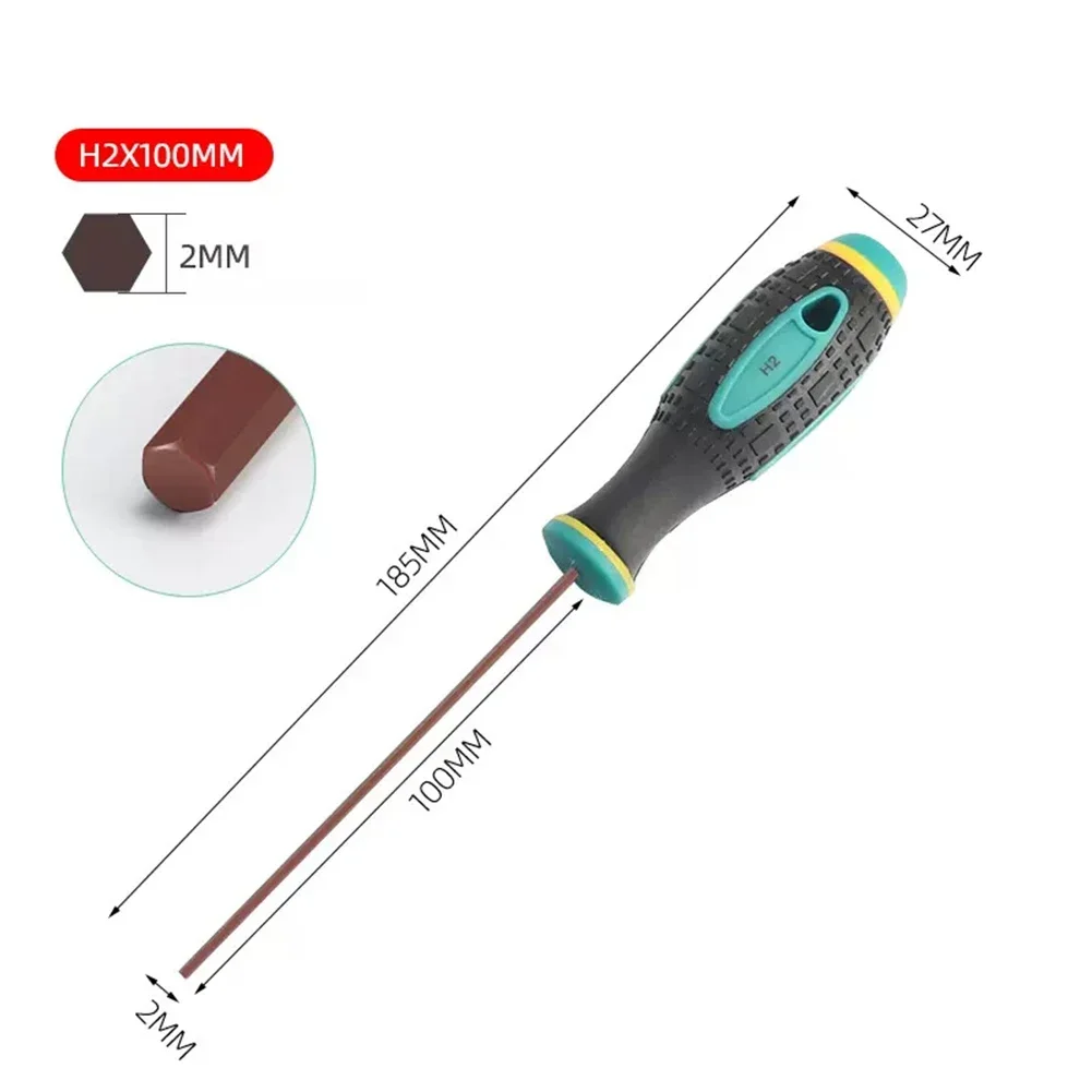 1pc Hexagon Screwdriver H1.5-H6 Hex Head Hex Shank Magnetic Tip Hex Screwdriver Nonslip Handle Grip Screw Driver Repair Tools